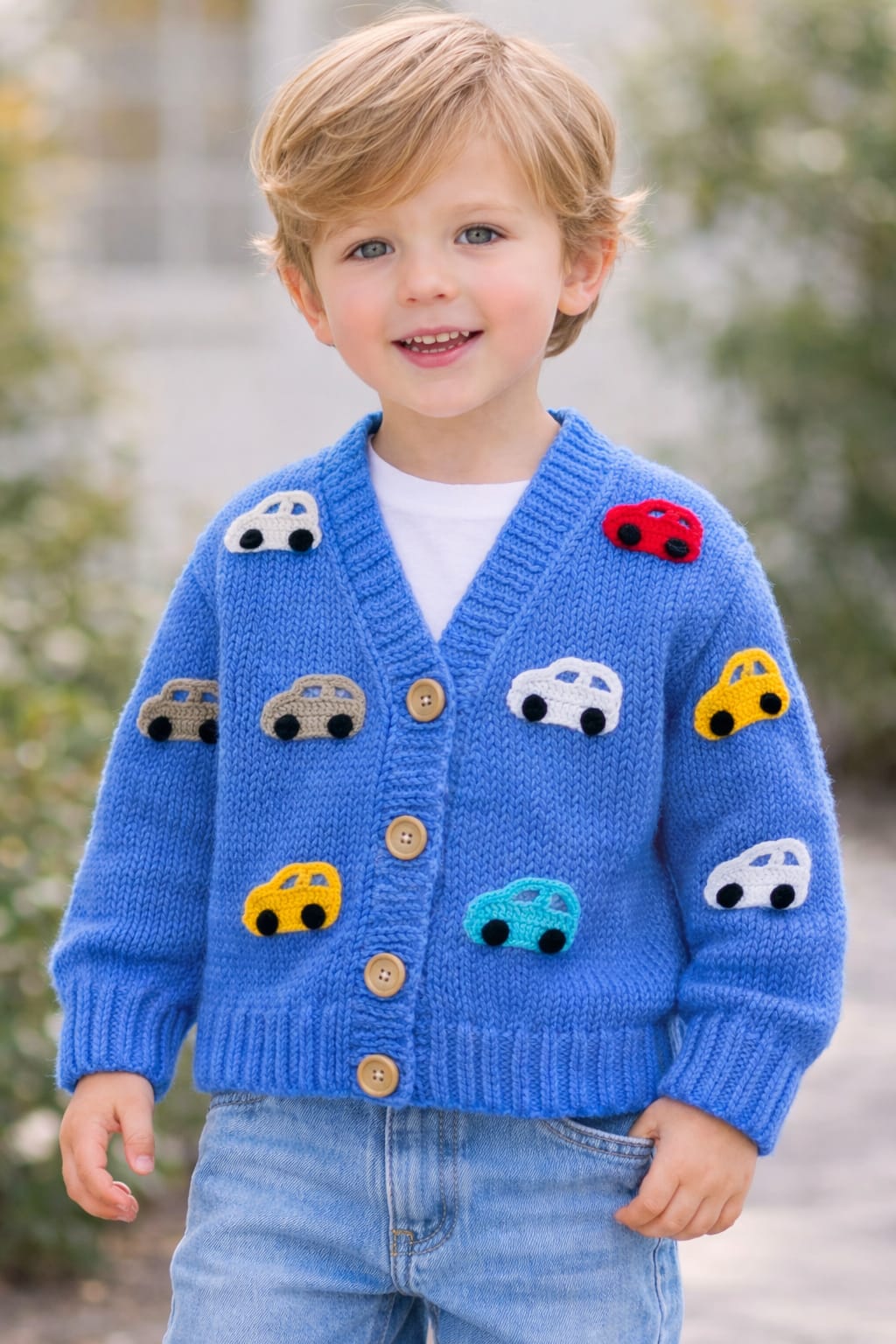 Car Cardigan -  Blue
