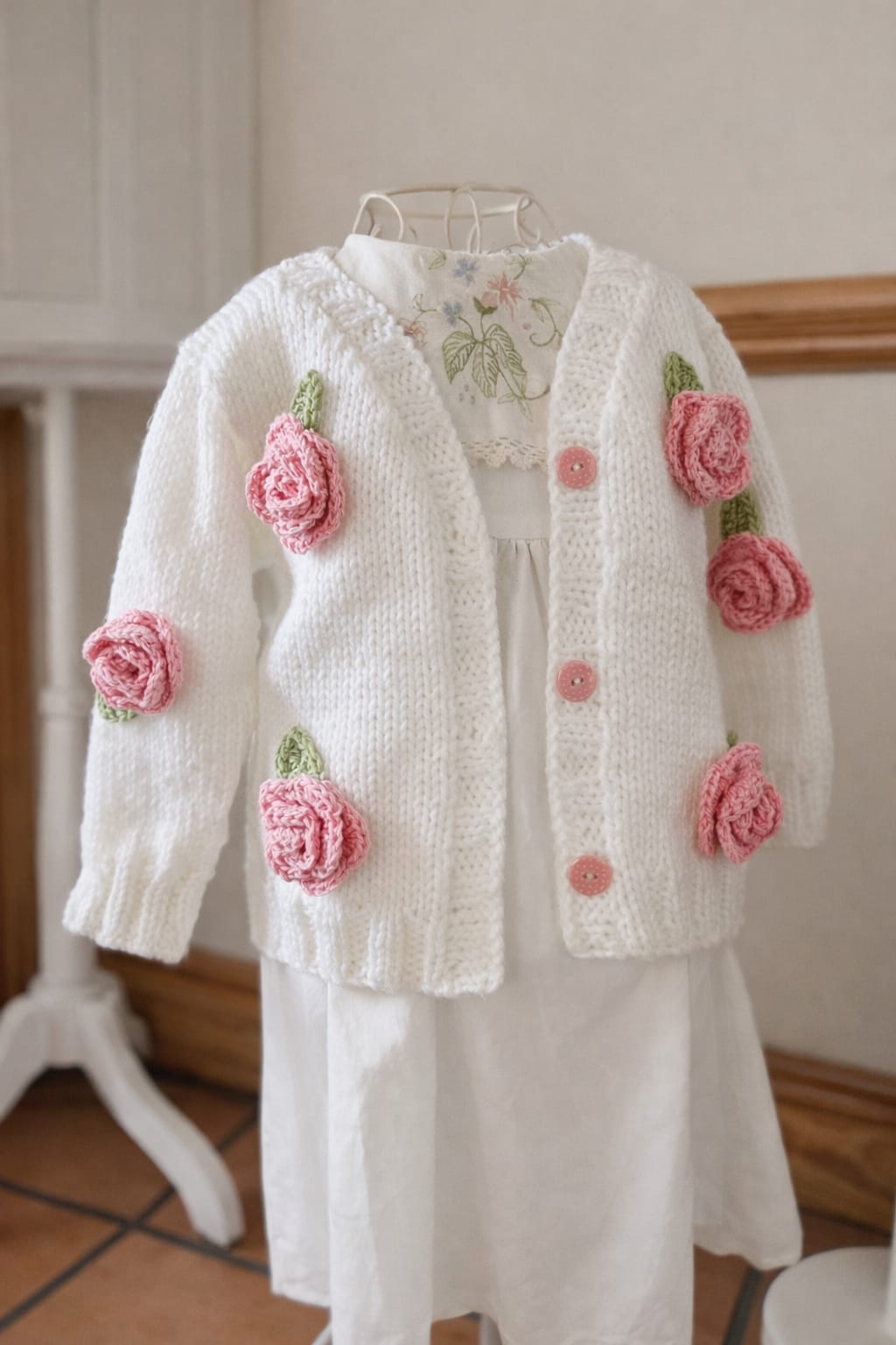 White Rose Cardigan