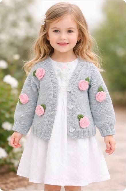 Grey Rose Cardigan