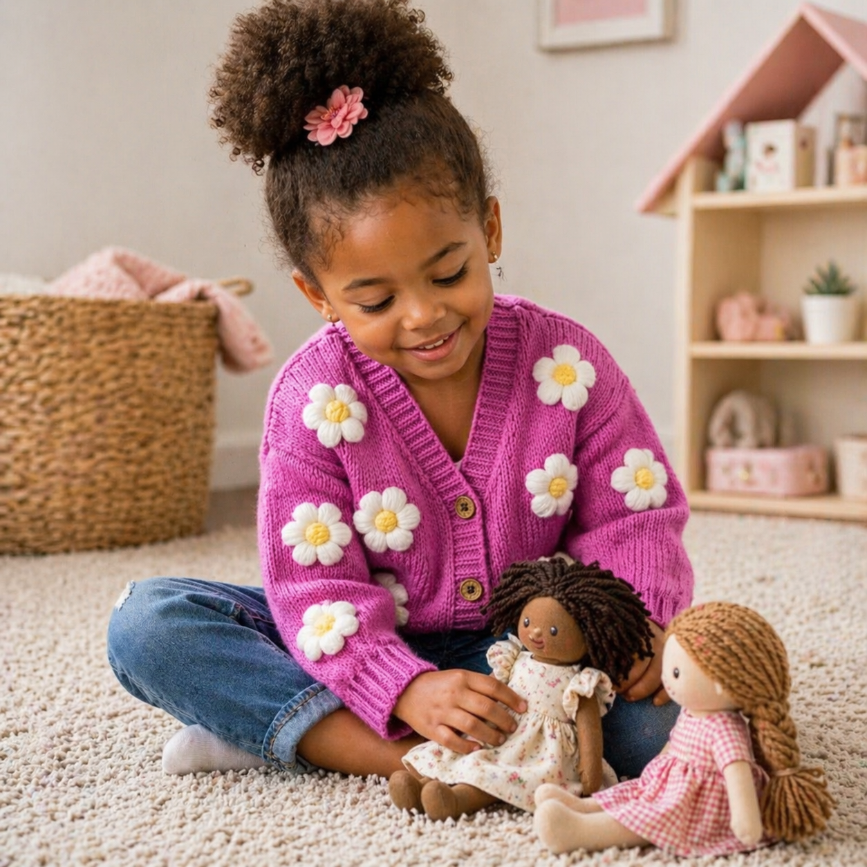 Pink Daisy Cardigan
