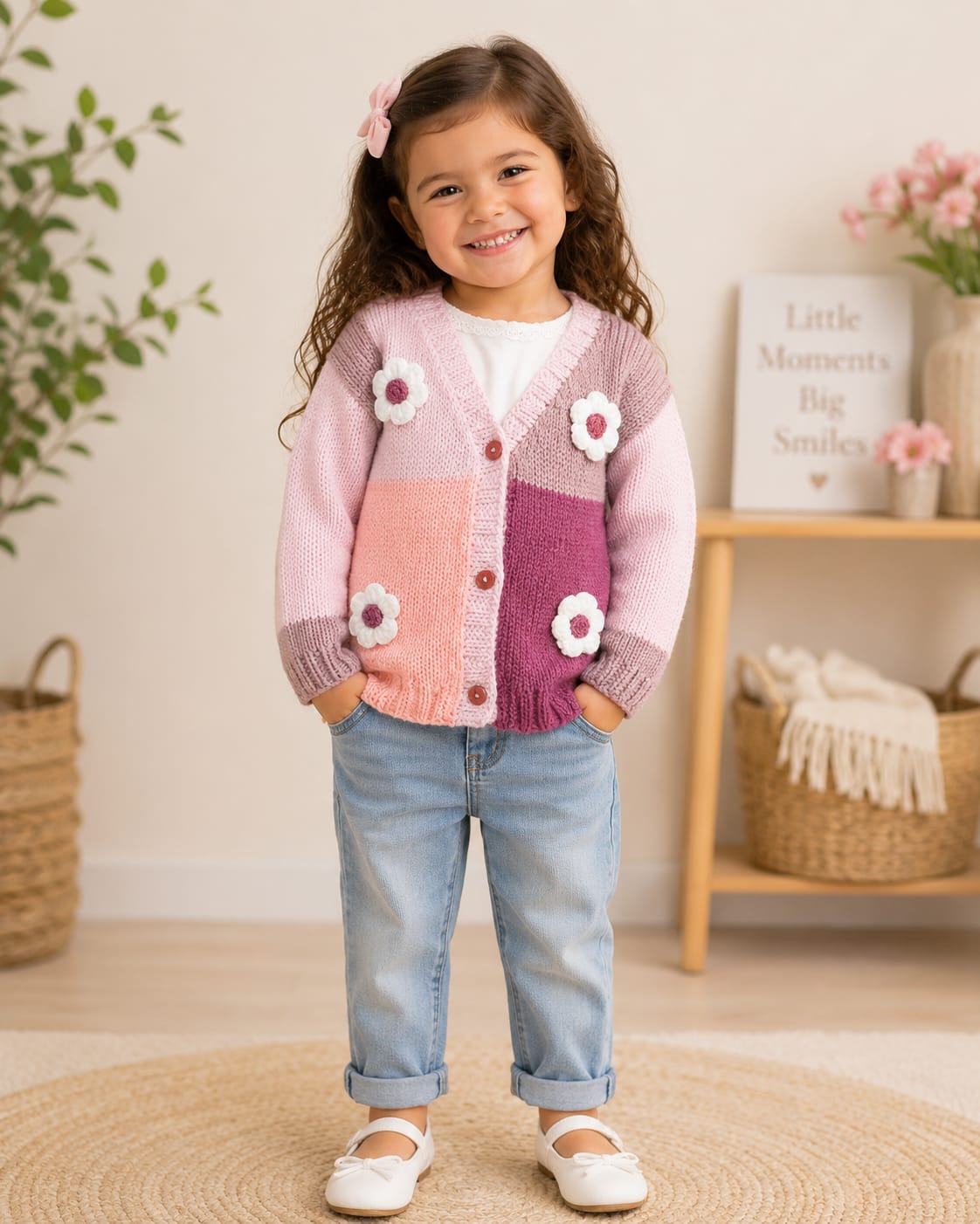 Block Light Floral Cardigan