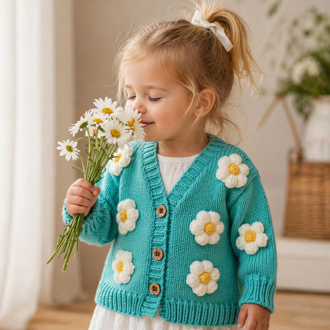 Blue Daisy Cardigan