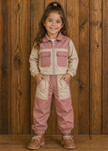2 Tone Pink Overall - Girls
